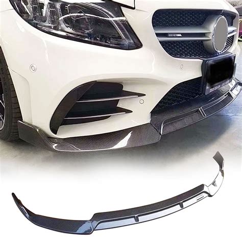 Buy MCARCAR KIT Carbon Fiber Front Bumper Lip Fits For Mercedes Benz C