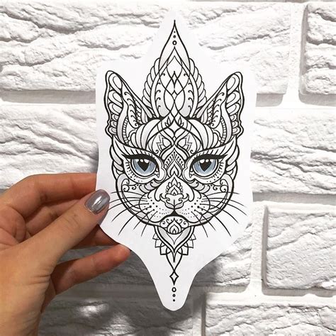 Cat Mandala Tattoo Design Design Talk