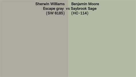 Sherwin Williams Escape Gray SW 6185 Vs Benjamin Moore Saybrook Sage