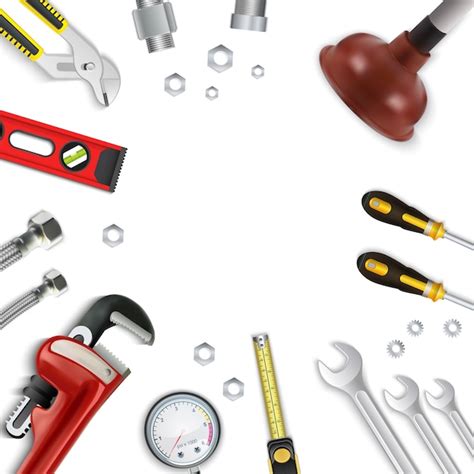 Premium Vector Realistic Plumbing Repair Tools Icon Set