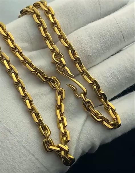 solid gold chain heavy gold anchor link chain pure gold large