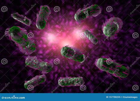 E Coli Bacteria Cells D Illustration Stock Illustration Illustration