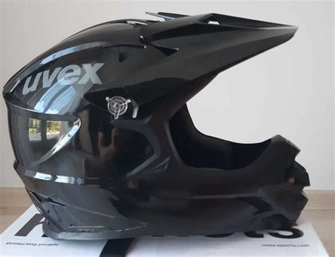 Pełny czarny kask rowerowy FULL FACE UVEX HLMT 10 rozmiar 58 60 cm