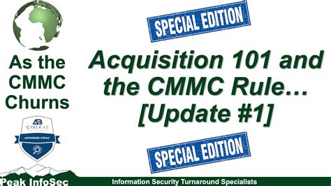 As The CMMC Churns Acquisition 101 And The CMMC Rule Update 1