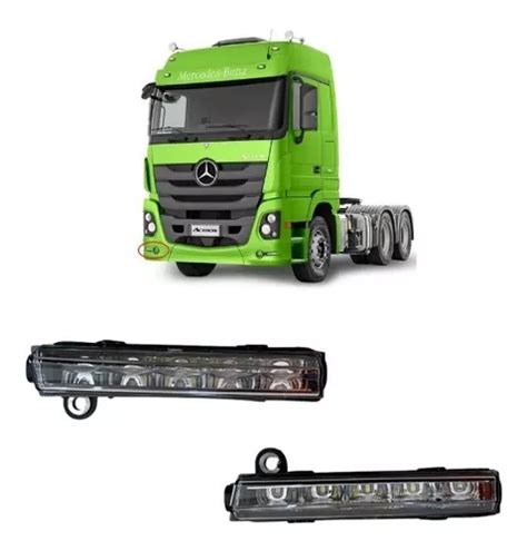 Par Farol Aux Luz Diurn Led Mb Actros 16 17 18 19 24volts