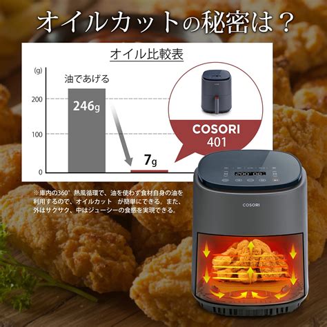 【sale／72off】 ノンフライヤー Cosori新型登場 38l大容量 電気フライヤー エアフライヤー ノンオイルフライヤー 家庭用