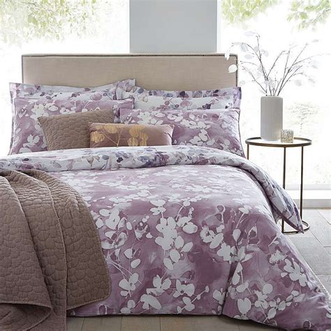 Honesty Mauve Reversible Duvet Cover And Pillowcase Set Bed Linens