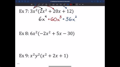 Unit 3 Lesson 4 — Multiplying Polynomials And Monomials Youtube