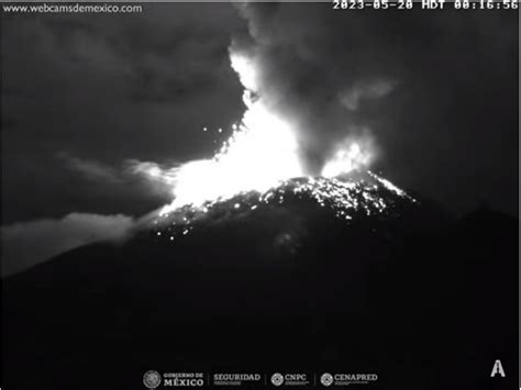 Popocat Petl Registr Actividad Intensa Por La Noche Meganoticias