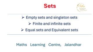 Empty Sets Singleton Sets Finite And Infinite Sets Equal And