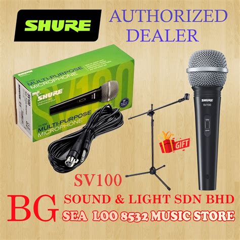 SHURE SV100 / SV-100 WITH 15FT XLR TO 1/4" MONO CABLE PROMOTION WITH ...