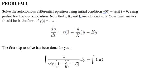 Solved Solve The Autonomous Differential Equation Using Chegg