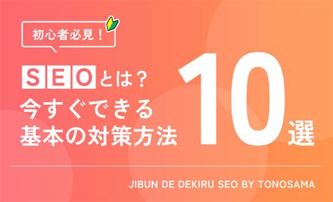 【2024年版最新】seoとは？初心者向けの基本的な対策10選を分かりやすく解説 自分でできるseoのtonosama