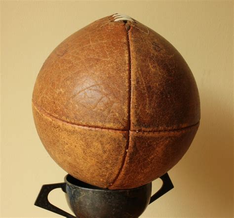 1950s Leather Lace Up Rugby Ball Old Hand Sewn Ball