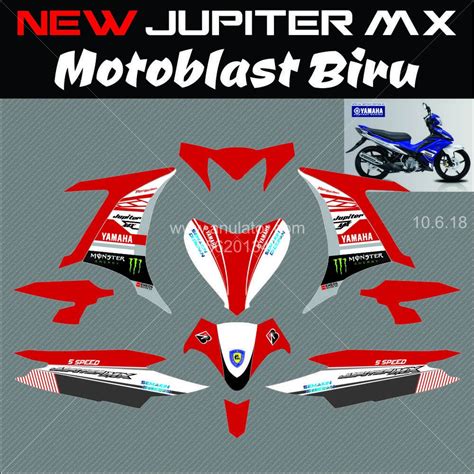 Jual Sticker Striping Motor Stiker Yamaha Jupiter MX Motoblast Merah