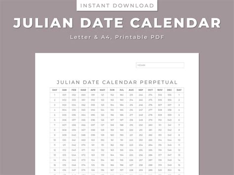 Printable Julian Date Calendar 2024 Calendar 2024 Printable