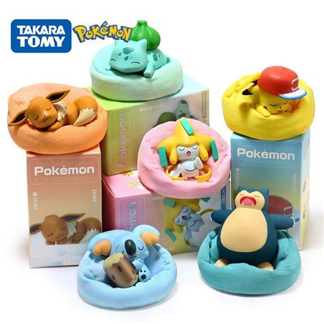 Genuine Pokemon Starry Dream Series Anime Figures With Plush Base Model