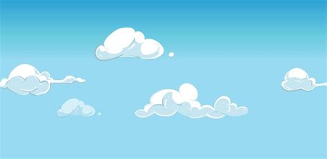 Premium Vector | Blue sky with white clouds Cartoon outdoor background