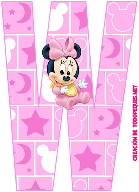 Minnie Bebe Abecedario Letra W Todo Peques