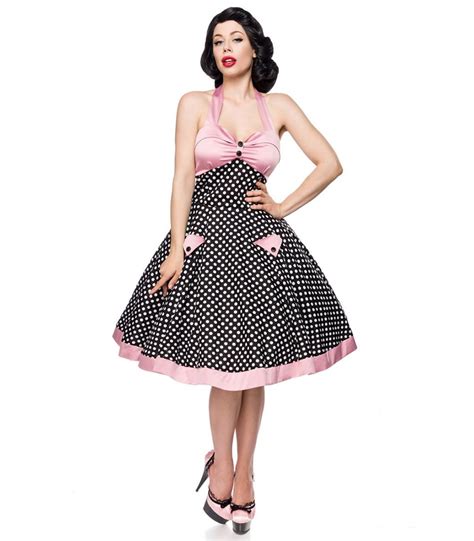 Belsira Vintage Swing Kleid Schwarz Weiss Midi Kleider Online G Nstig