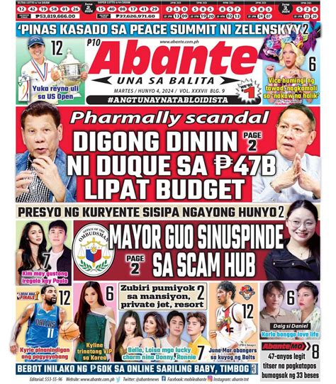 Abante Front Page Balita Ngayong Hunyo 4 2024 Abante