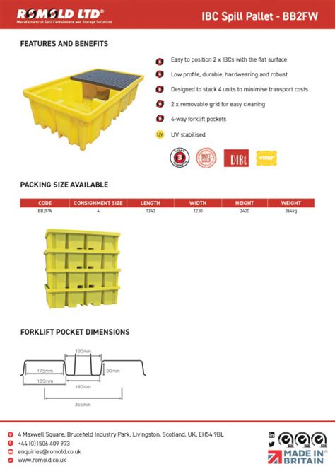 Romold Bb Fwd Double Ibc Bund Pallet Ibc With Four