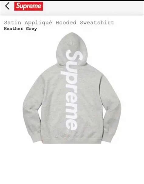 Supreme Satin Applique Hooded Sweatshirt メルカリ