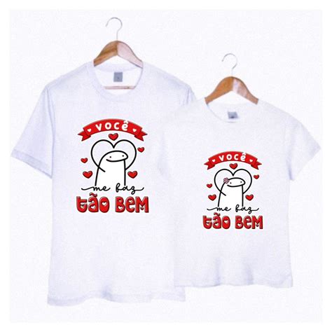 Kit Camisetas Namorados Flork Você me faz Bem Elo7