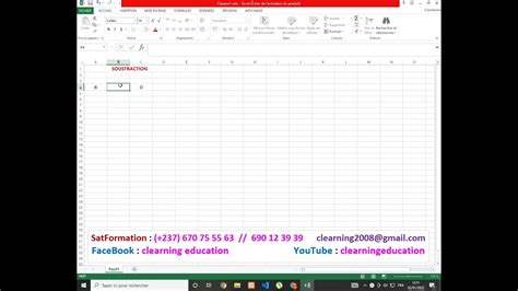 Cr Er Une Formule De Soustraction Dans Excel Youtube