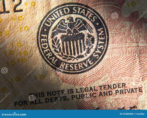 United States Federal Reserve System Symbol Stock Photo Image