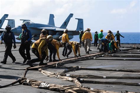 DVIDS Images Abraham Lincoln Conducts Flight Deck Drills Image 8