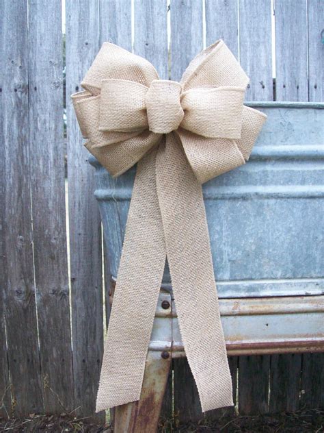 Burlap Pew Bow Burlap Aisle Decoration Rustic Wedding Pew Etsy