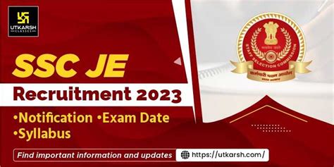 Ssc Je Recruitment 2023 Notification Exam Date Syllabus