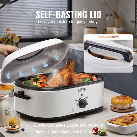 Vevor Electric Roaster Oven 22 Qt Turkey Roaster Oven With Self