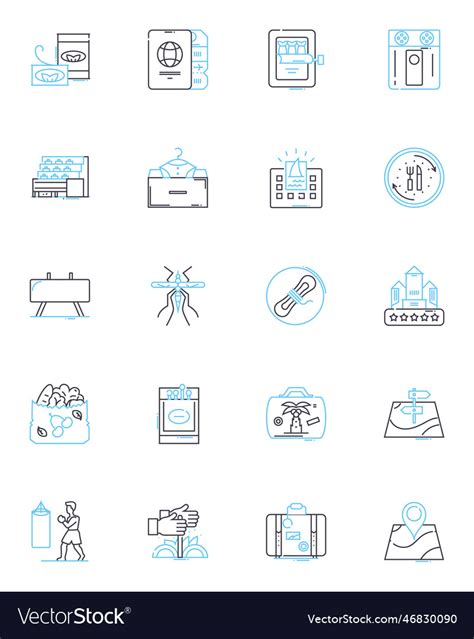 Unoccupied Time Linear Icons Set Boredom Vector Image