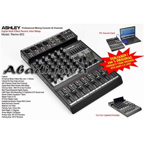 Jual MIXER ASHLEY REMIX 602 6 CHANNEL ORIGINAL Shopee Indonesia