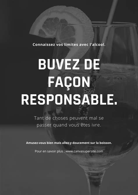 Affiche de prévention sur l alcool modèles gratuits Canva