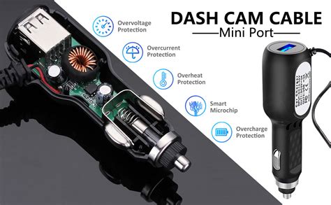 Dash Cam Cable Usb3 0 Mini Plug 11 5ft Car Dashcam Power Adapter Dash Cam Power