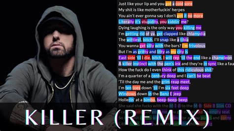 Eminem Killer Remix Lyrics Rhymes Highlighted Youtube