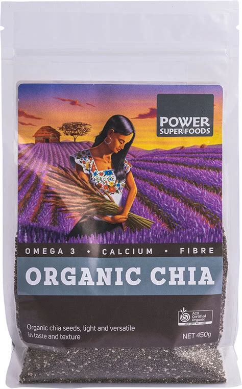 Power Super Foods Chia Seeds Certified Organic The Origin Series 450g Health Tree Australia