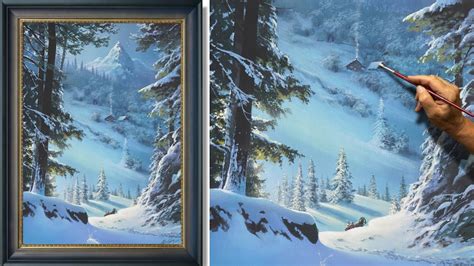 Light Night Acrylic Painting Winter Landscape Artist Viktor