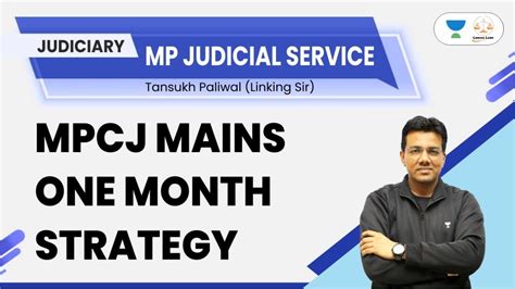 MPCJ Mains One Month Exam Strategy Tansukh Paliwal Linking Laws