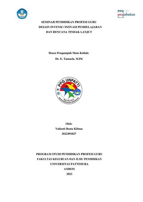 Desain Inovasi Dan Rencana Tindak Lanjut Seminar Pendidikan Profesi