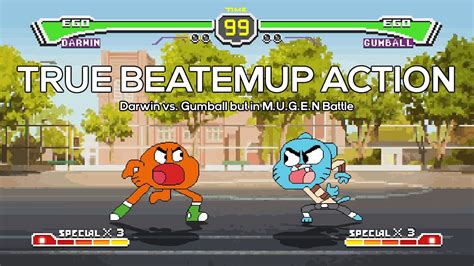 MUGEN Battle Gumball Vs Darwin The True BeatEmUp Action YouTube