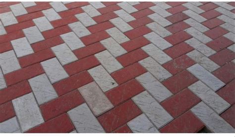 Grey Rectangular Paver Blocks Material Concrete Thickness Mm At