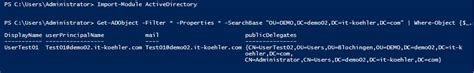 Get All Configured Delegations In Your Active Directory Outlook