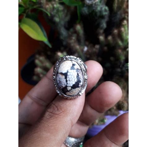 Jual Cincin Batu Akik Jipen Sisik Ular Asli Natural Shopee Indonesia