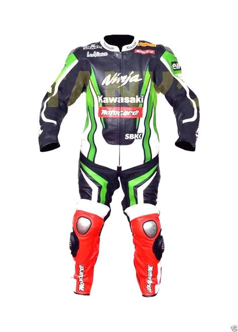 Men Green Kawasaki Ninja Champion Motorcycle Motogp Leather Suit Jacket