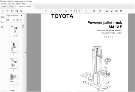 Toyota Forklift Sm F Powered Pallet Stacker Parts Catalogue Manual