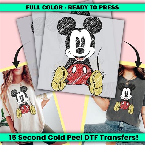 Mickey Mouse Dtf Transfer Disney Ready To Press Disneyworld